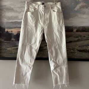 Raw Hem White Gap Jeans